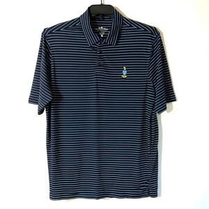 Charles River Apparel Mens XL Navy Blue White Striped Performance Polo Shirt